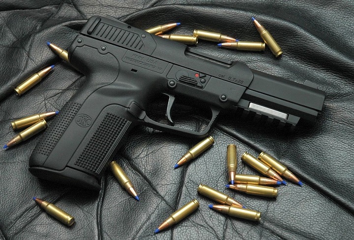 A pistol and ammo.